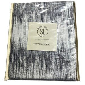 Southern Living Cotton White Gray Sydney Shower Curtain 72x72